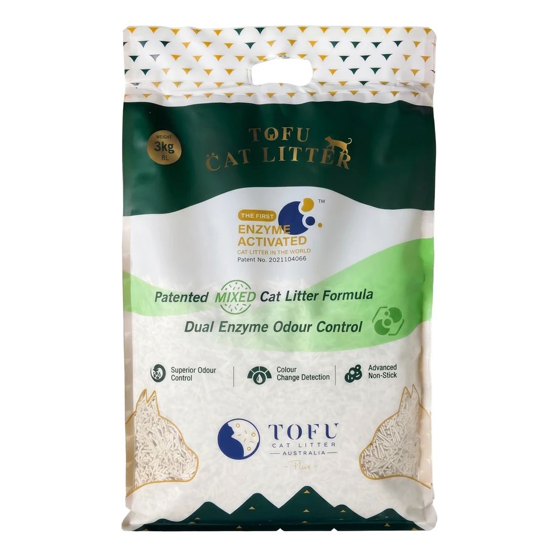 Tofu Cat Litter Australia Plus 3 kg pack, front view